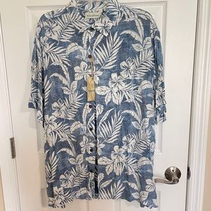 Caribbean Hawaiian Print Short Sleeved Men’s Button Down shirt size XL NWT